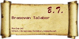 Brasovan Talabor névjegykártya